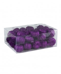 36 Piece Purple Glitter Mini Pumpkins