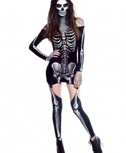 Womens X-Rayed Skeleton Dress Costume