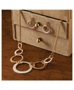 Silver and Gold Hoop Necklace
