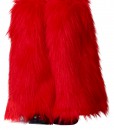Child Red Furry Boot Covers