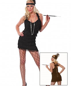 Sexy Black Lindy Lace Flapper Costume