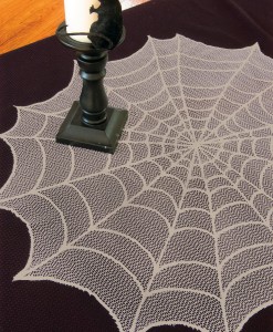 Ghostly Grey Round Table Topper