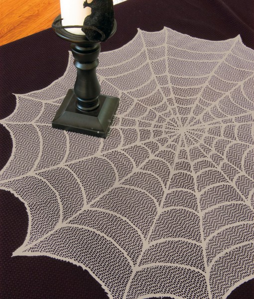 Ghostly Grey Round Table Topper