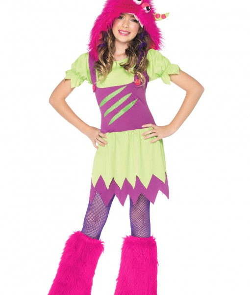 Girls Fuzzy Wuzzy Monster Costume