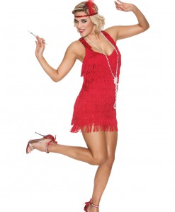 Red Lindy Lace Flapper Costume