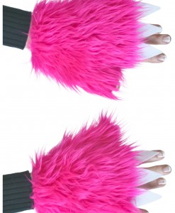 Child Pink Furry Hand Covers