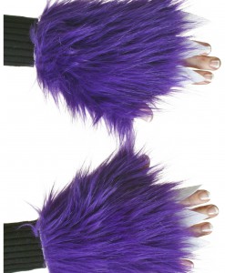 Child Purple Furry Hand Covers