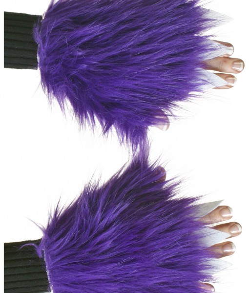 Child Purple Furry Hand Covers