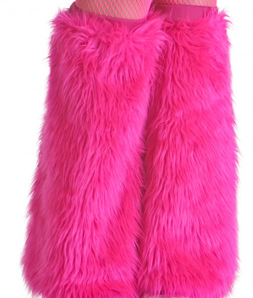 Child Pink Furry Boot Covers