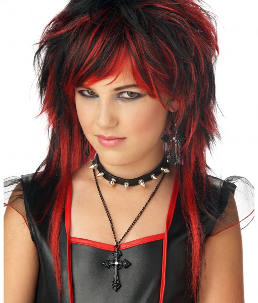Black and Red Rebel Wig