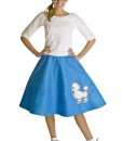Adult Blue 50s Poodle Skirt
