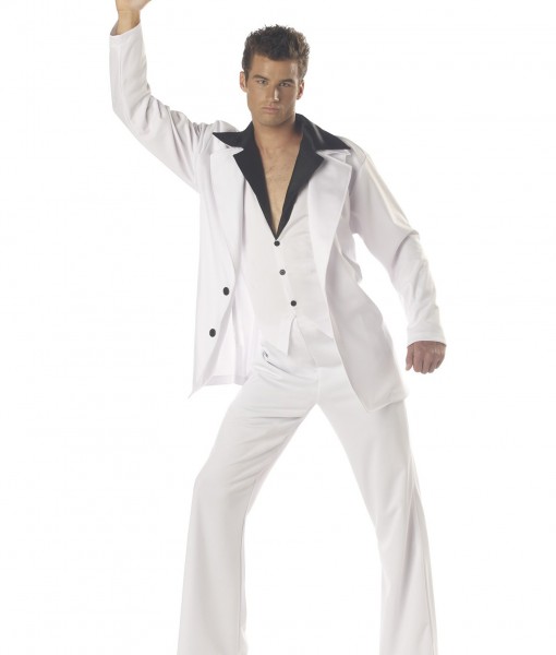 Men's White Disco Suit Costume