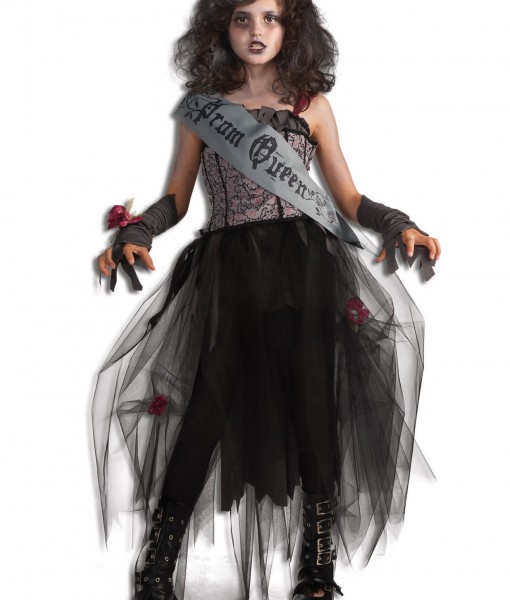 Girls Goth Prom Queen Costume