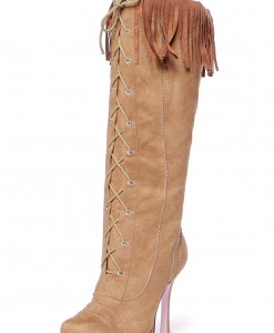 Sexy Suede Fringe Boots