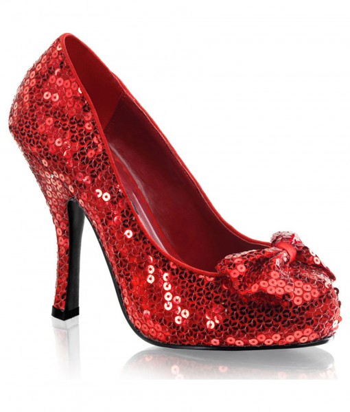 Red Sequin High Heels