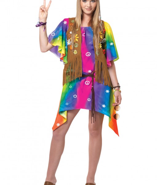 Teen Groovy Girl Hippie Costume