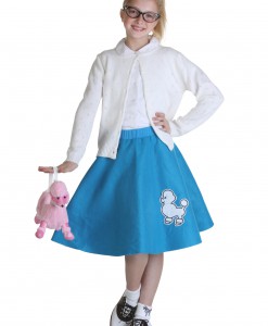 Child Blue 50s Poodle Skirt
