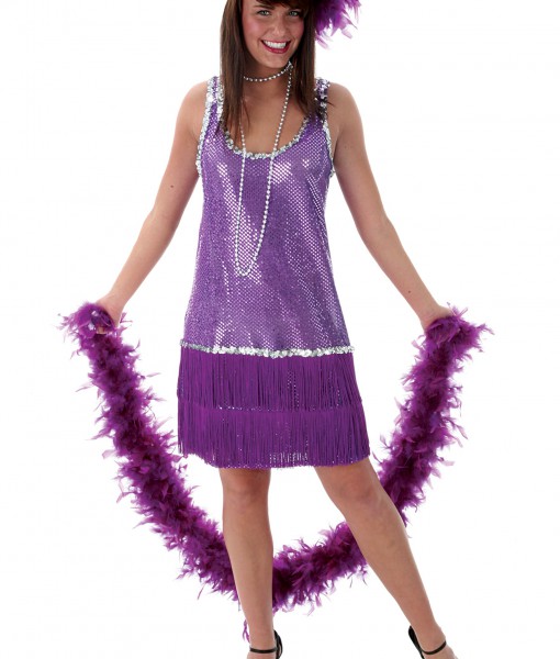 Purple Plus Size Flapper Dress