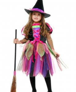 Child Rainbow Glitter Witch Costume