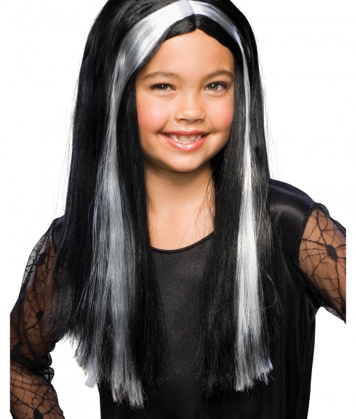 Black and Grey Child Witch Wig