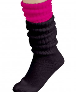 80's Pink and Black Slouch Socks