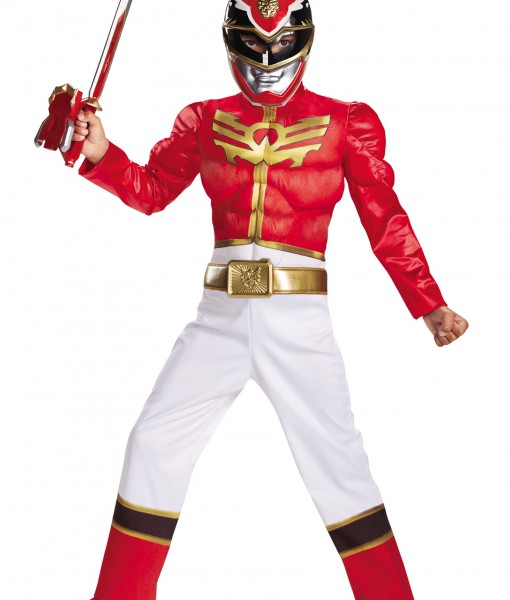 Boys Red Ranger Megaforce Classic Muscle Costume