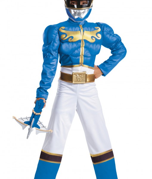 Boys Blue Ranger Megaforce Classic Muscle Costume