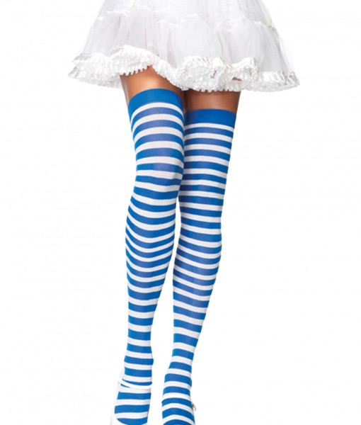 Blue / White Striped Stockings