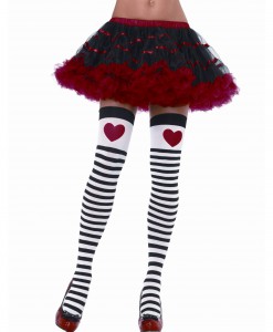 Striped Stockings with Red Heart