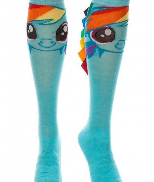 Rainbow Dash With Ribbon Mane Knee High Socks