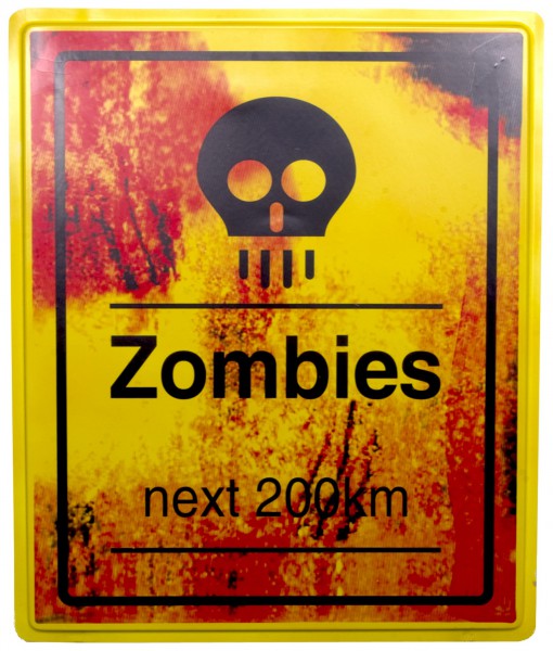 Zombies Next 200 KM Sign