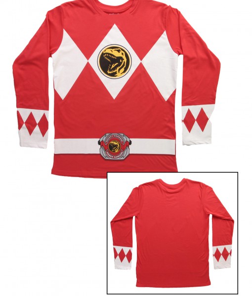 Red Power Rangers Long Sleeve Costume Shirt