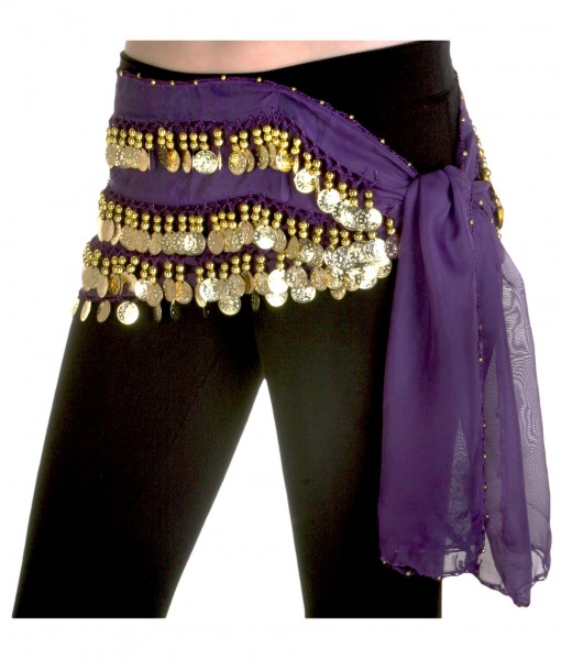 Purple Belly Dance Hip Scarf