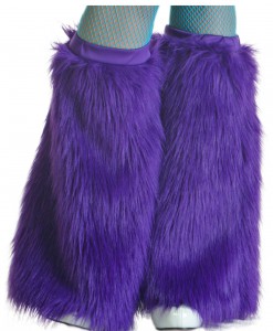 Child Purple Furry Boot Covers