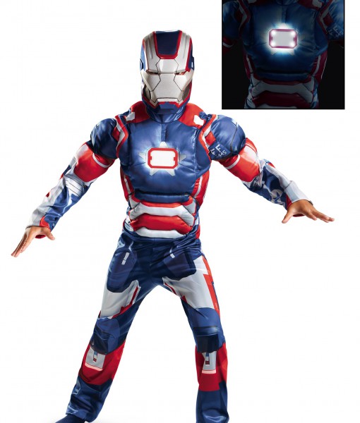 Kids Iron Patriot Muscle Light Up Costume