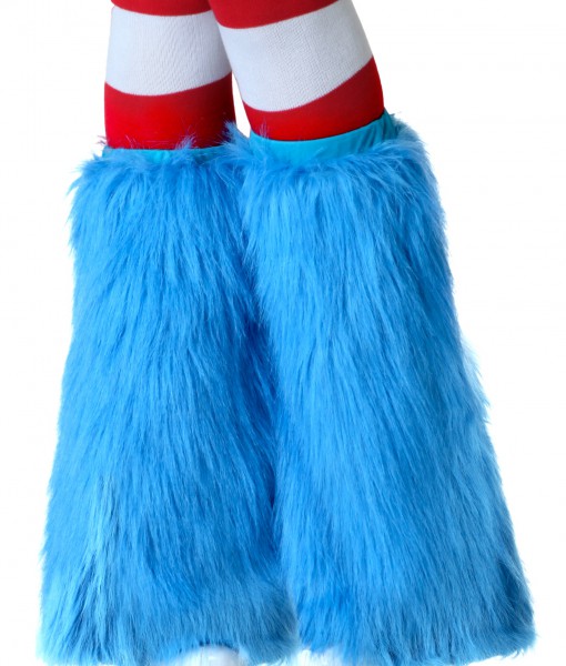 Adult Light Blue Furry Boot Covers