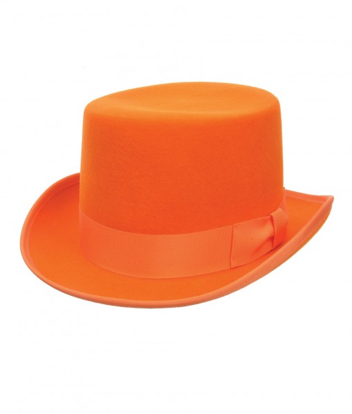 Orange Wool Top Hat