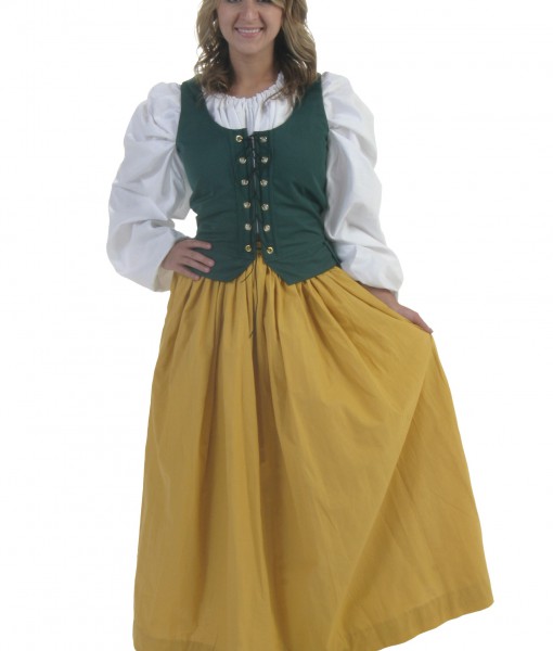 Plus Size Gold Peasant Skirt