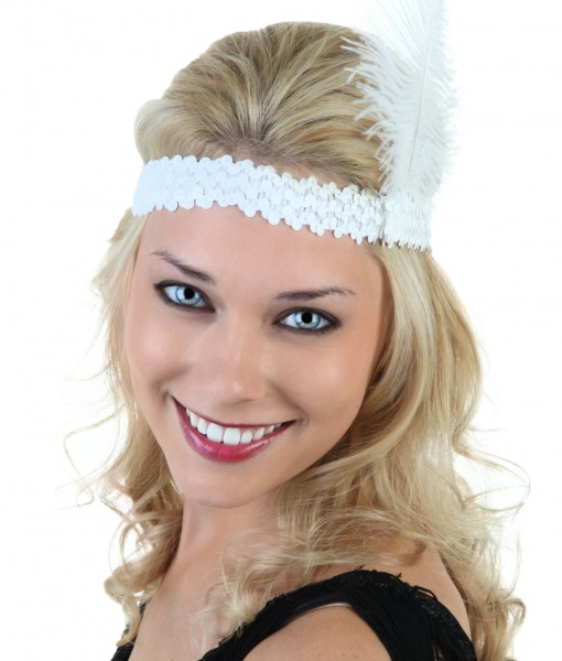 White Flapper Headband