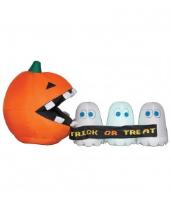 Inflatable Runaway Ghost and Pumpkin