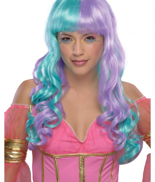 Child Green and Purple Candy Fairy Wig