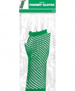 Green Fishnet Long Gloves