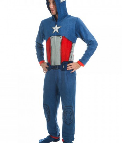 Captain America Mens Blue Union Suit