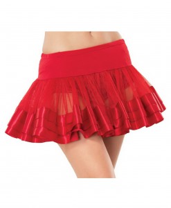Satin Trim Red Petticoat