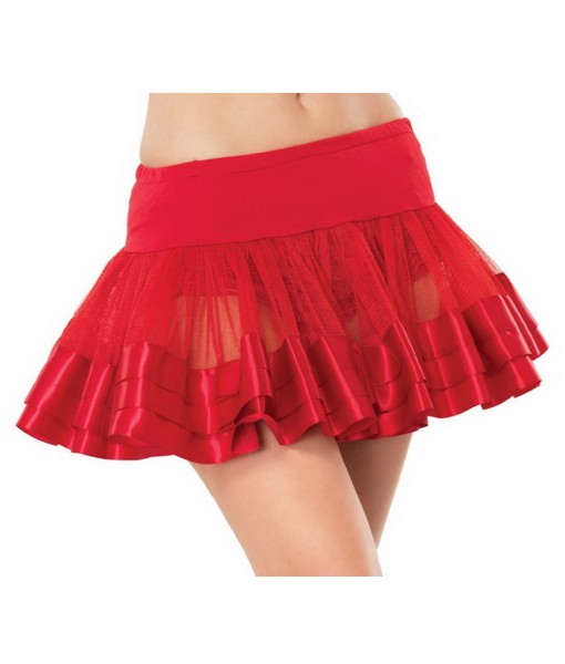 Satin Trim Red Petticoat