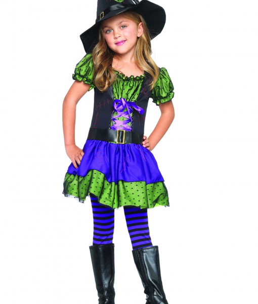 Colorful Child Witch Costume