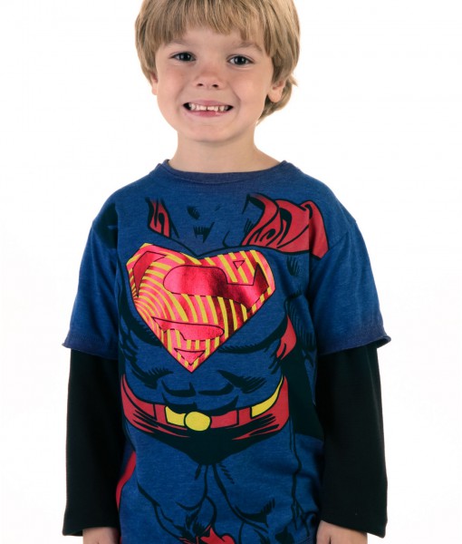 Boys Superman Longsleeve Costume T-Shirt