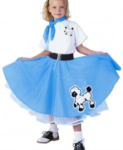 Kids Deluxe Blue Poodle Skirt Costume