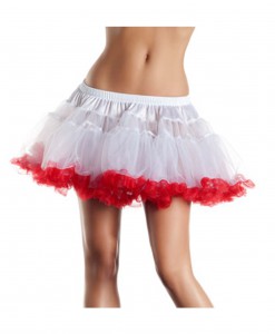 12 White and Red 2-Layer Petticoat