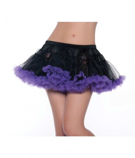 12 Black and Purple 2-Layer Petticoat